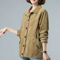 thumbnail image 5 of Qetyuw Womens Corduroy Jacket Plus Size Long Sleeve Jackets Button Down Lapel Lightweight Casual Coat, 5 of 8