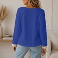 thumbnail image 4 of Edvintorg Womens Sweaters Lace V Neck Casual Knit Pullover Top Long Sleeve Loose Sweater Plus Size Fashion Women Clothes Blue XXL, 4 of 9