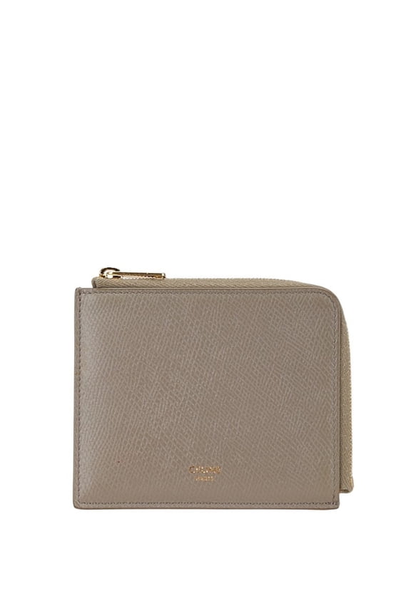 Pre-Owned Celine L-shaped coin case, card compact wallet, grey leather, women's,... (Good)