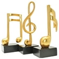 thumbnail image 2 of Adam & Friends Home Decor Muscial Notes, 16Th, Double 16Th & Treble Clef Sculpture | 3-Piece | Gold, 2 of 6