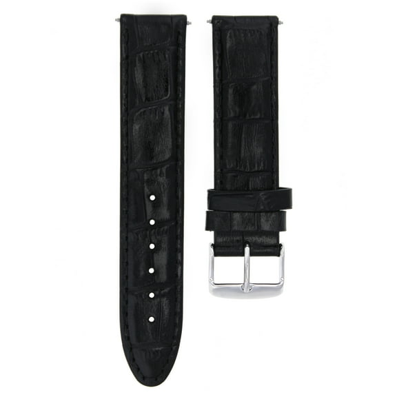 19MM LEATHER WATCH STRAP BAND FOR OMEGA SPEEDMASTER MOON 1155  175.0084 BLACK