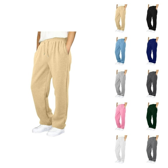 Boys Pants Boy's Heavyweight Cargo Sweatpants Baggy Sweat Pants with Pockets Elastic Waist Drawstring Joggers Trousers