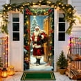 thumbnail image 4 of ‌Christmas Door Cover - 35.43in x 70.87in Santa Claus & Festive Decorations,Christmas Home Decor for Holiday Atmosphere,Door Porch Covers for Home Party Holidays Decoration‌, 4 of 6