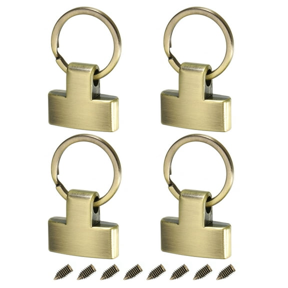 4Pack 22mm/ 0.87" Key Fob Hardware with Keychain Ring Purse Bag Hardware 20mm O Ring Bronze Tone