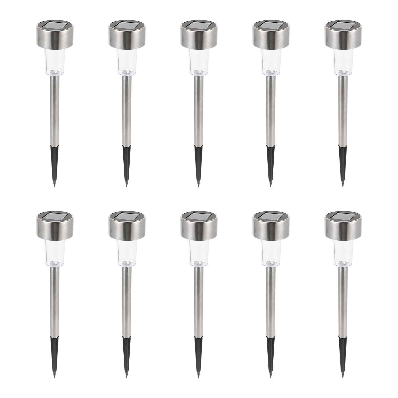 Solar Lights 10 Pack Stainless Steel Outdoor Solar Lights Waterproof