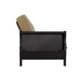DHP Wood Arm Futon with Espresso Finish and 8" Coil Mattress, Oatmeal