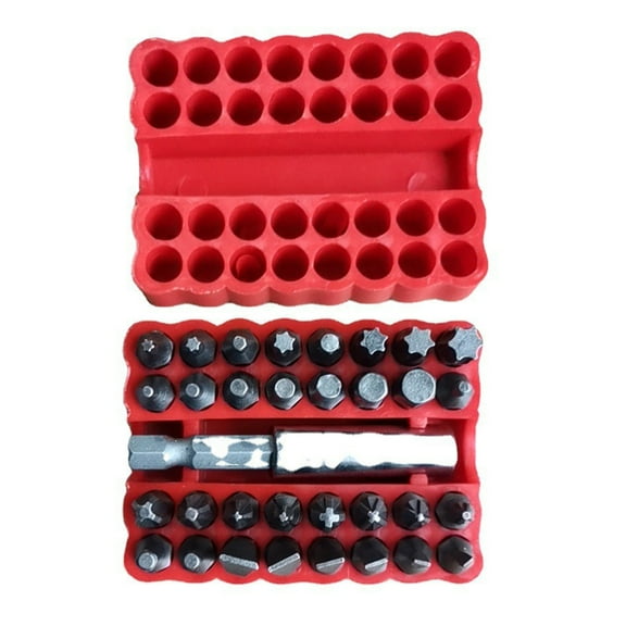 33 Piece Electric Screwdriver Bit Set Hexagonal Slotted Phillips Drill Bits for Diy Home Repair Wood Metal Carving, A