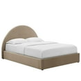 thumbnail image 2 of Resort Performance Velvet Arched Round King Platform Bed in Taupe, 2 of 9