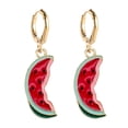 thumbnail image 1 of QIQUWOHUL Fruit Earrings Lemon Strawberry Cute Fruit Wind Alloy Oil Dropping Earrings Jewelry, 1 of 4