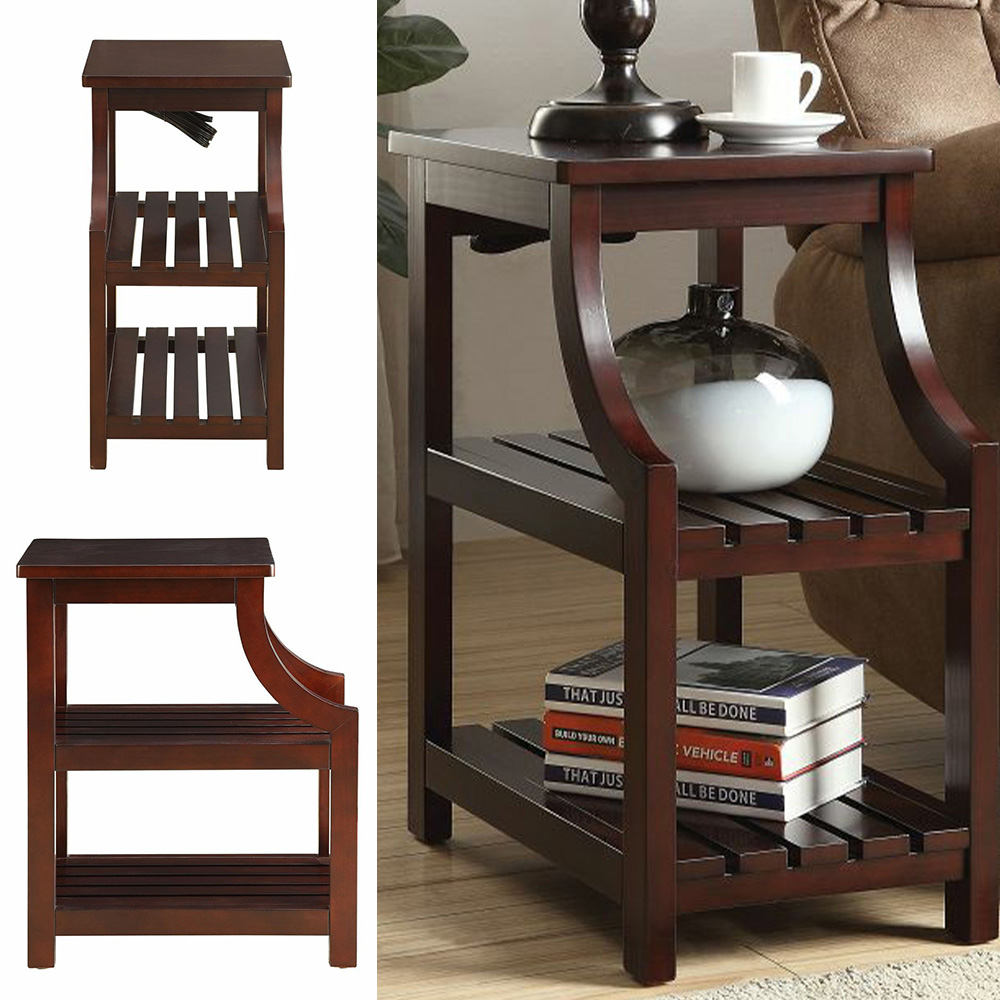 Yipa Espresso Desk 3tier Portable Coffee Table Plant Stand Modern End