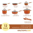 thumbnail image 2 of Rachael Ray Cucina Non-stick Cookware Pots and Pans Set, 12 Piece, Pumpkin Orange, 2 of 7