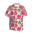 thumbnail image 2 of Fotbe Rose Flowers Hawaiian Shirt for Men Unisex Summer Beach Casual Short Sleeve Cotton Linen Button Down Shirts-3X-Large, 2 of 9