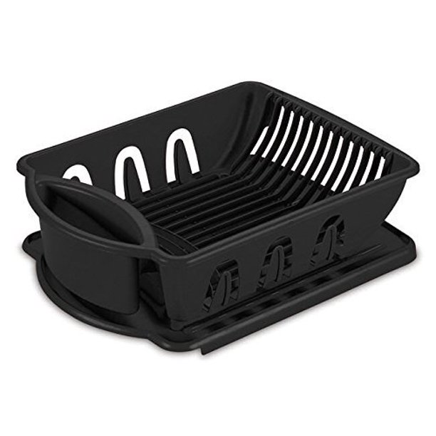 Sterlite Medium Size Sink Dish Rack Drainer (Black)