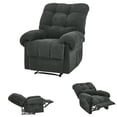 thumbnail image 4 of QuzyAor 38.6" Overstuffed Manual Recliner Chair, Soft Fabric Lounge Chair with Padded Footrest & Ergonomic Support for Living Room Bedroom Home Theater, Dark Gray, 4 of 10