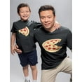 thumbnail image 3 of Pizza Pie & Slice Toddler & Men's T-Shirt Matching Set Dad & Son Daughter Set Dad Black X-Large / Toddler Black 3T, 3 of 8
