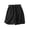 Black, variant on Diufon Women's Cotton Linen Shorts Ruffle Elastic Waist Drawstring Shorts Solid Color Shorts with Pockets