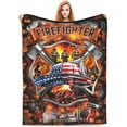 thumbnail image 5 of Firefighter Gifts Fire Fighter Throw Blanket Soft Fleece Flannel Bedding Fireman Gifts for Men Boys Girls Lovers Adults Stuff for Couch Sofa Bed Room Decor 50"X60", 5 of 6