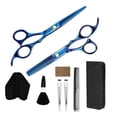 thumbnail image 2 of Tijeras de peluqueria, juego de tijeras, tijeras de adelgazamiento de acero inoxidable, tijeras de peluqueria, tijeras de adelgazamiento y texturizado. Conjunto de peluquería profesional. Levamdar 220072-3, 2 of 8