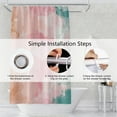 thumbnail image 5 of Abstract Pink Shower Curtain Romantic Pink and Green Mixed Ink Painting Shower Curtains for Modern Aesthetics Bathroom with Hooks Waterproof Polyester Fabric Bath Curtain, 36x72 Inch, 5 of 6
