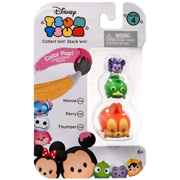 Disney Tsum Tsum Series 4 Color Pop! Minnie, Perry & Thumper Mini Figures, 3 Pack