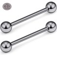 thumbnail image 2 of GHSDFBB Grade 23 Titanium Externally Threaded Nipple Bar Barbell Rings Piercing Retainer 14G 16G Sold as a Pair, 2 of 4