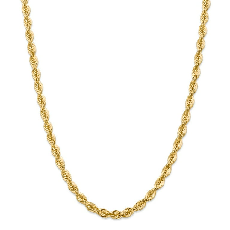 14k 6mm Solid Yellow Gold Rope Chain. Classic Rope Chain. Mens Gold Chain.  