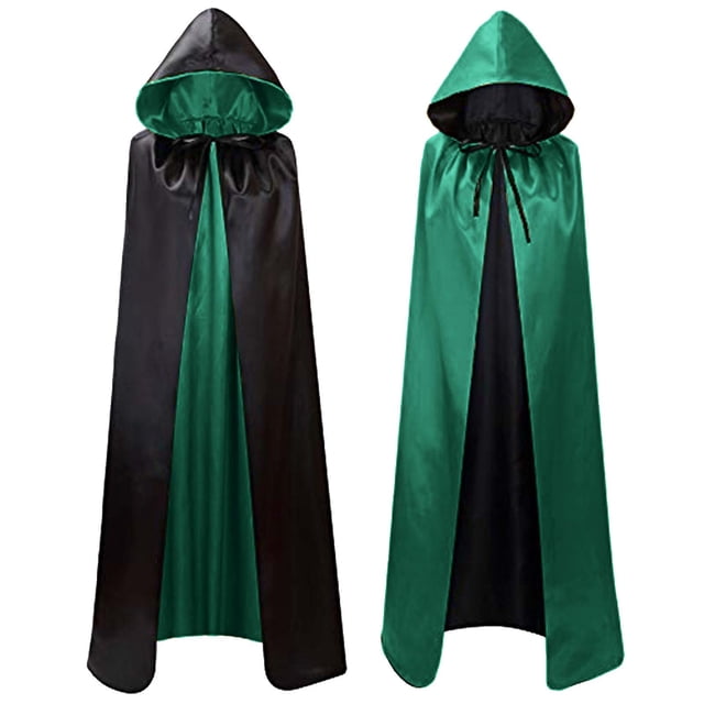 Cape Longue Gothique Rétro Décontractée à Capuche Patchwork pour Fête, Tenue de Scène