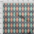 thumbnail image 2 of oneOone Cotton Flex Aquamarine Green Fabric Argyle Check Sewing Craft Projects Fabric Prints By Yard 40 Inches Wide, 2 of 4