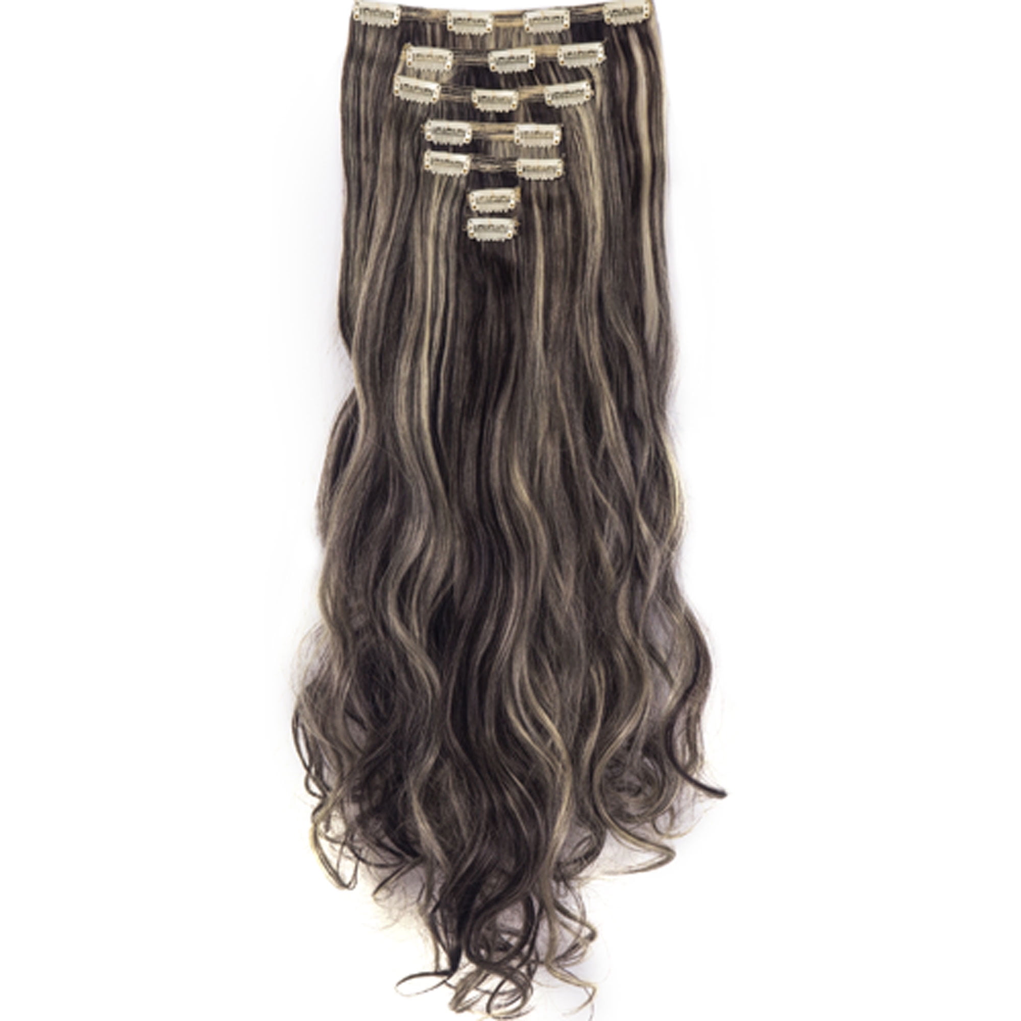 FLORATA 24" Women Double Long Curly Hair in Hair Extensions 7 Pieces 16