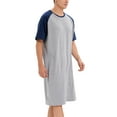 thumbnail image 5 of SHCKE Men's Raglan Sleep Shirts Casual Short Sleeve Nightshirt Crew Neck Long Sleepwear Soft Comfy, 5 of 6