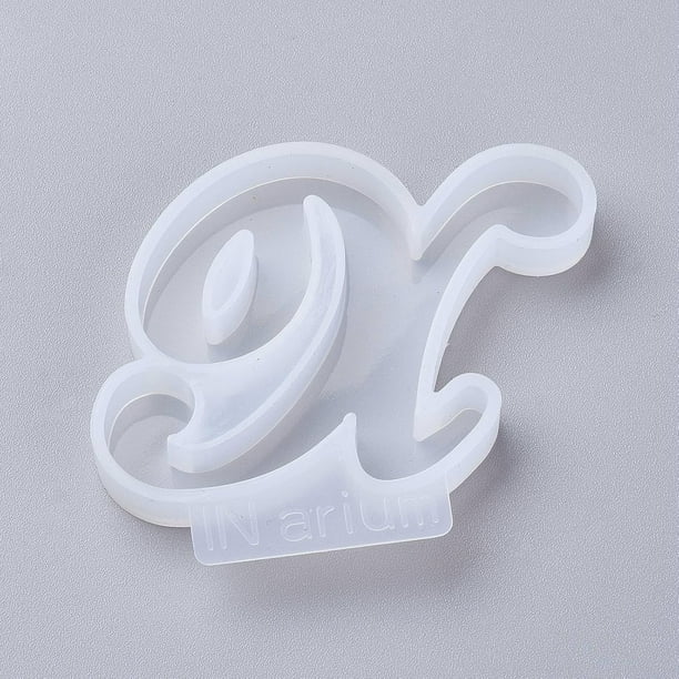 Molde de silicona para manualidades con letras, ideal para jabón, resina epoxi y fondant.