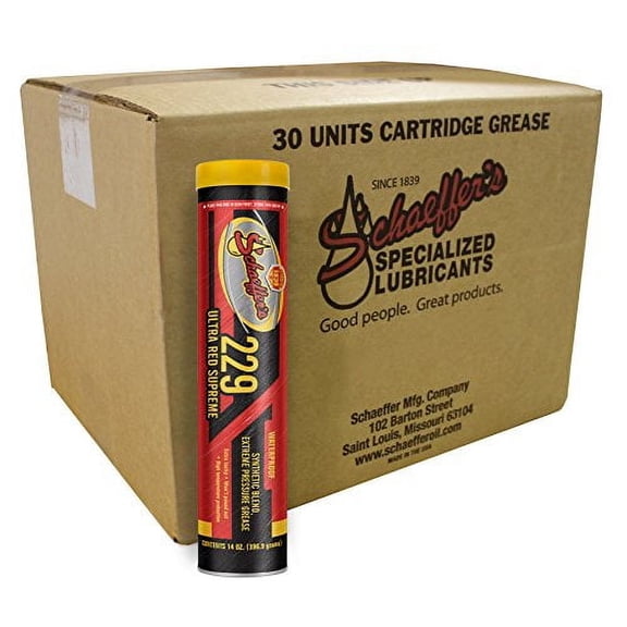 Schaeffer Manufacturing Co. 02292-029 Ultra Red Supreme Grease, NLGI #2, 14 oz. (Pack of 30)