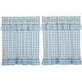 thumbnail image 2 of VHC Brands Annie Blue Buffalo Check Farmhouse Ruffled Tier Kitchen Curtain Set 36x36, 2 of 7