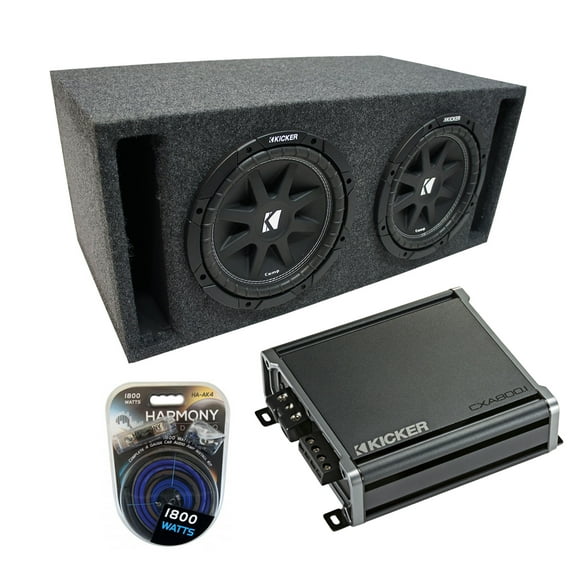 Harmony Accessory Master Dual 12" Kicker Comp C12 Sub Box & CX600.1 Amp Package