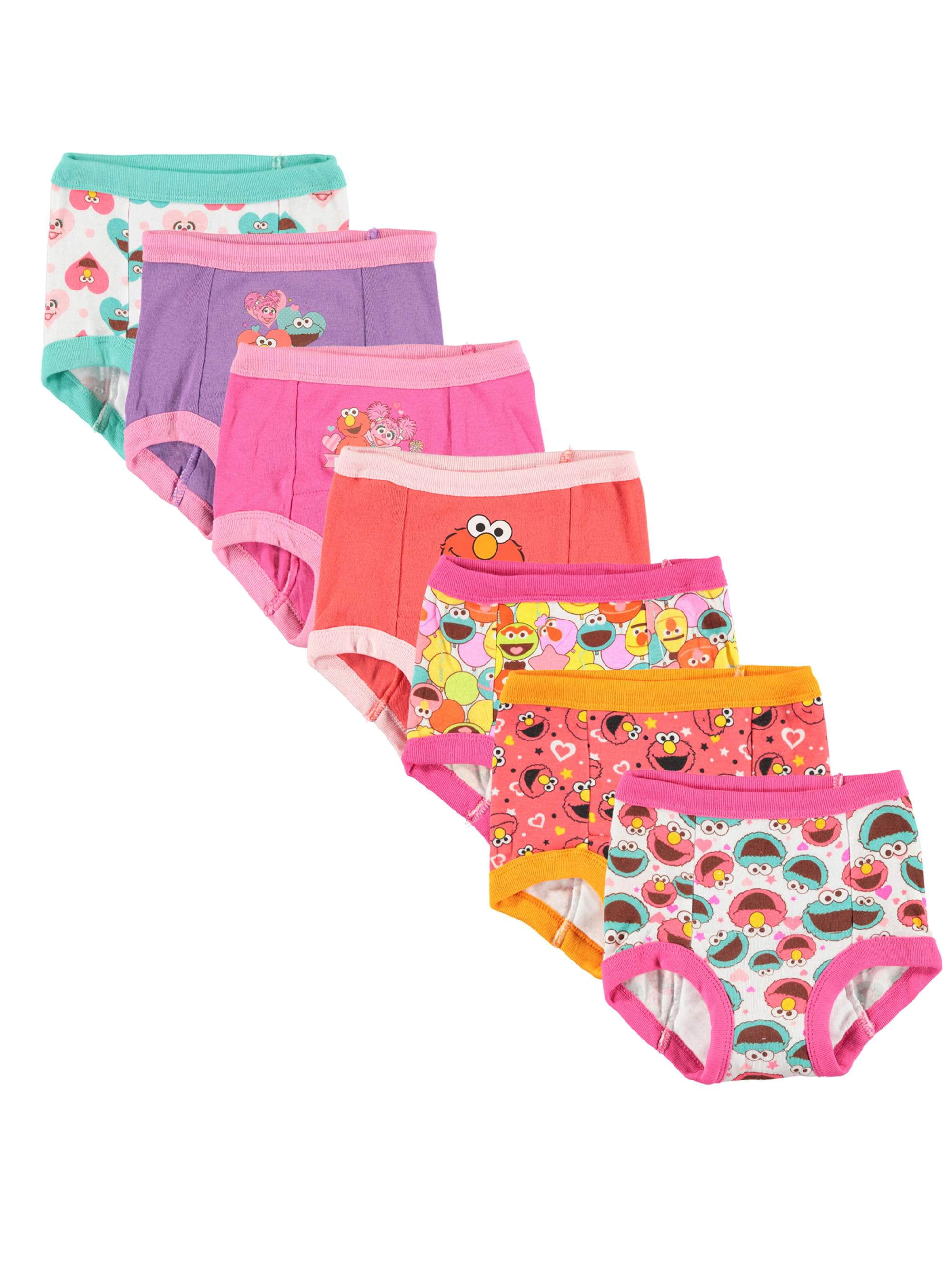 Sesame Street Underwear Underpants Girls 7 Pr Panty 2T3T 4Toddler Assorted New 
