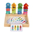 thumbnail image 3 of TISHITA Wooden Dress up Puzzle for Kids Mix and Match Outfits Matching Shape Stacker Expression, 3 of 8