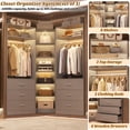 thumbnail image 5 of Homieasy 3-Piece Closet Organizer System with 6 Drawers & 10 Shelves, 1500LBS Heavy Duty L-Shaped/I-Shaped Walk-In Closet Storage for Bedroom, Entryway & More,Gray, 5 of 7