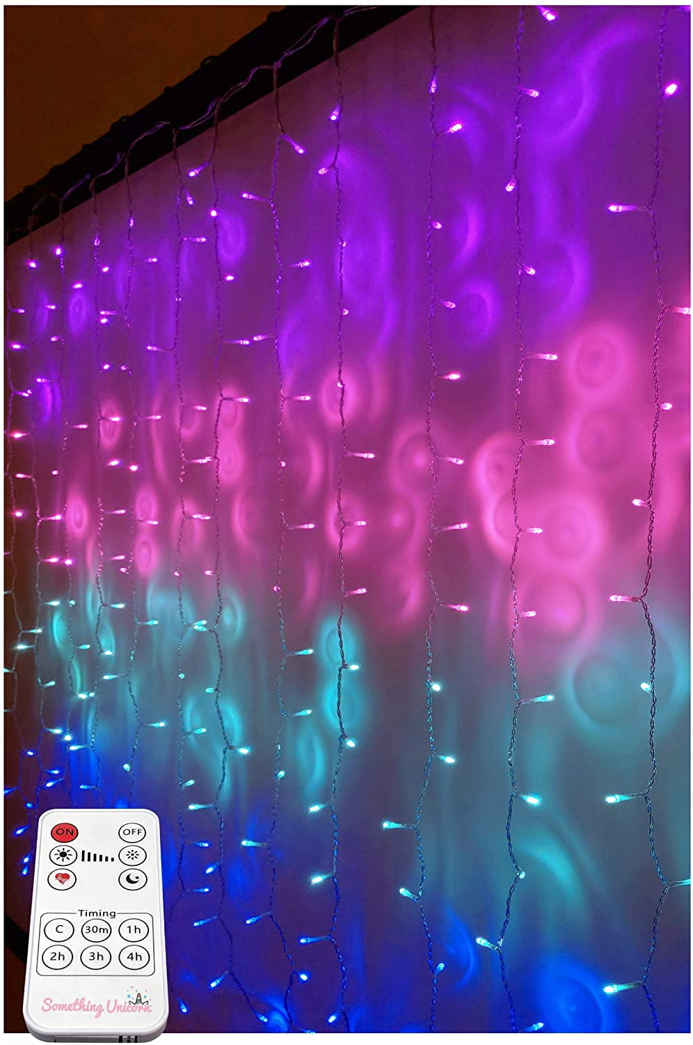 Purple Ombre Mermaid LED Curtain Lights with Remote for Girls Room, Mermaid  or Unicorn Room Decoration - Something Unicorn - Walmart.com