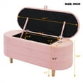 thumbnail image 3 of Elegant Storage Ottoman, End of Bed Upholstered Sherpa Fabric Storage Bench with Wood Legs, Storage Bench for Bedroom, Living Room, Entryway, 3 of 9