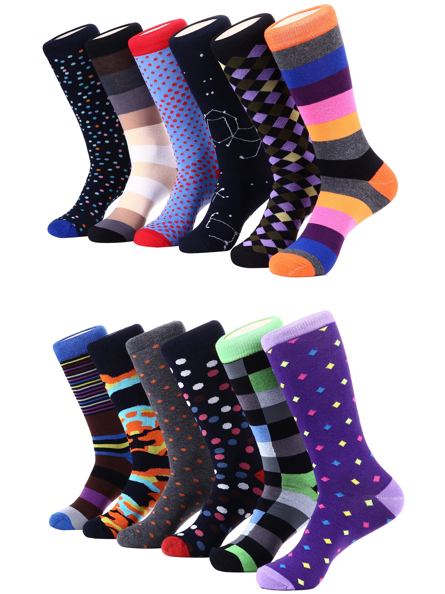 2 Pack Mens Fun Funky Colourful Cotton Rich Novelty Christmas Socks for Gift 