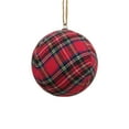 thumbnail image 3 of Vickerman Red and Black Plaid Cloth Assorted Christmas Ornaments, 4" Ball and 7" Finial, includes 4 pieces per bag., 3 of 3
