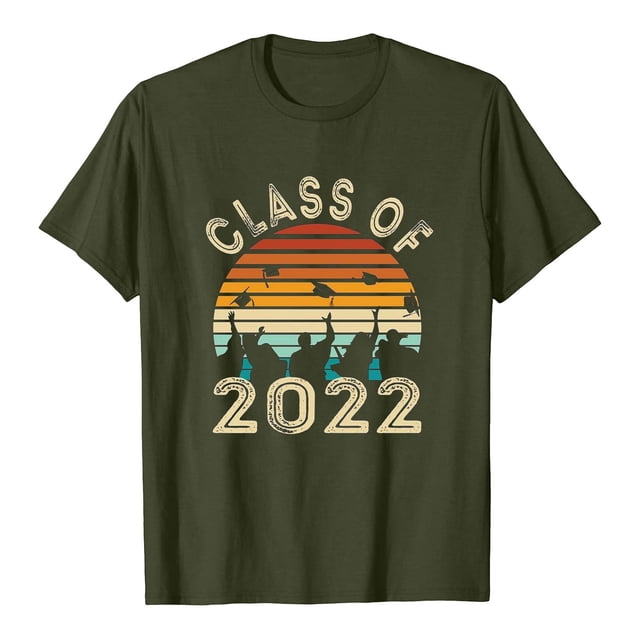 Regalos de graduación para él, ella, 2022, camiseta universitaria de escuela secundaria, blusa de manga corta con estampado de letras de verano Pompotops hfajkhk131914