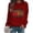 Wine, variant on ICHUANYI Womens Fashion Shirt Loose Crewneck Sweatshirt Plus Size Long Sleeve Rugby Print Pullover Tops Fall Winter Clothing 2023