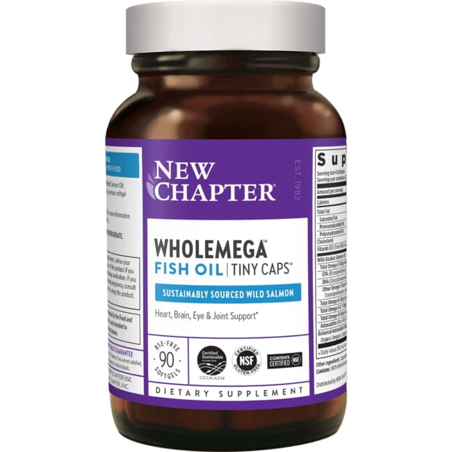 New Chapter - Wholemega 100% Wild Alaskan Salmon Omega-Rich Fish Oil For Heart Health 500 mg. - 90 Softgels