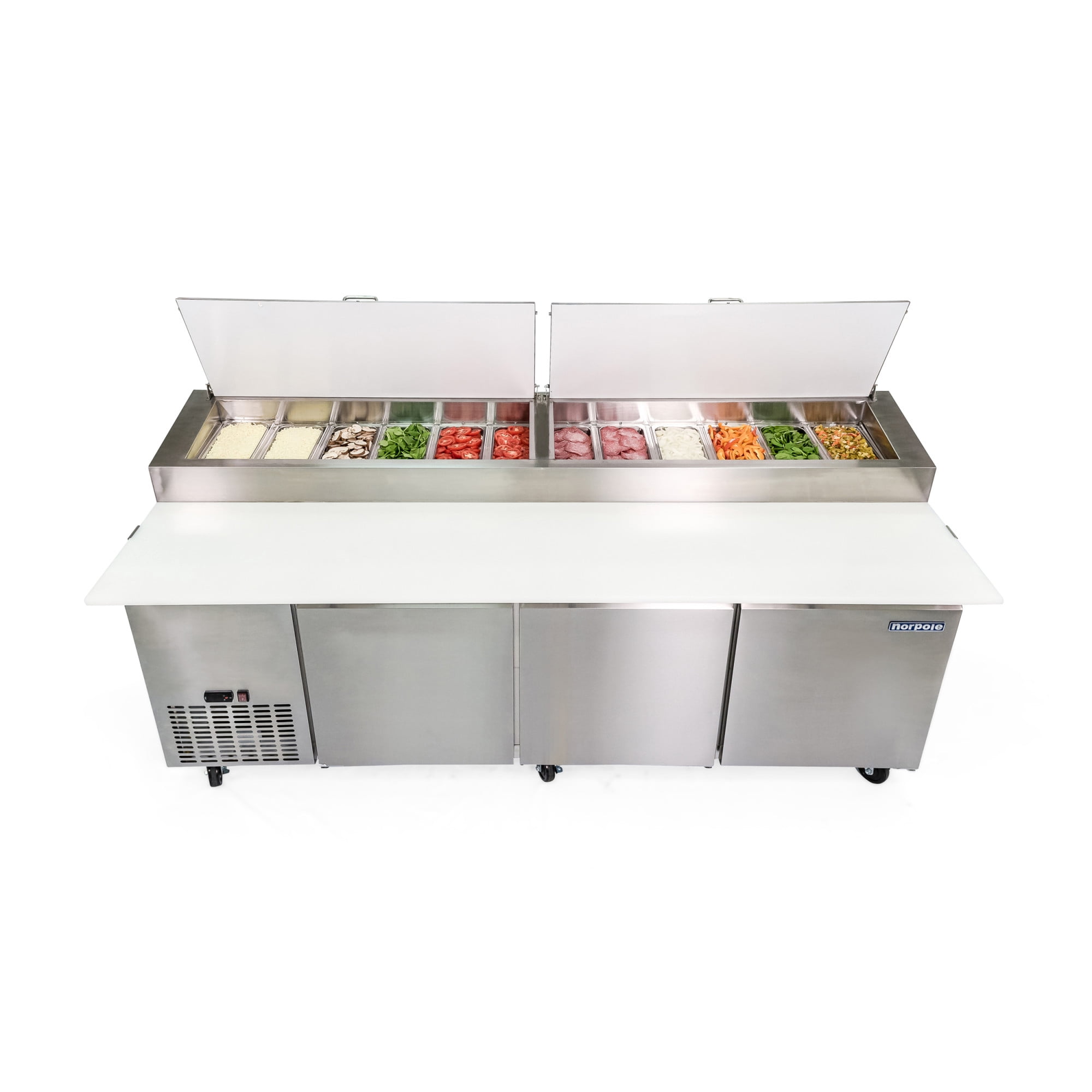 Norpole 24 cu. ft. Commercial Pizza Prep Refrigerator in Stainless Steel in Stainless Steel