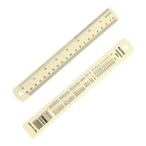 8 Inch Metal Ruler, Aluminum Alloy Metric Ruler with Inches and Centimeters Precision Measuring for Office Engineering Drafting, Beige