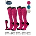 thumbnail image 2 of Gustave 2Pairs Knee High Graduated Compresion Socks 15-25mmHg Athletic Running Socks for Nursing Travel Medical Compression Stocking "Rose Red, S/M", 2 of 10
