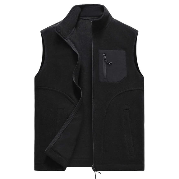 Lixiuxyad Casual Loose Men And Women Solid Casual Stand Up Collar Vest Sleeveless Jacket Black