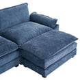 thumbnail image 7 of Sectional Sofa with Ottoman, 3-Seater Indoor Modular Sofa with Removable Armrests & Double-layer Cushion, Modern Chenille Upholstered L-Shape Couch for Living Room Bedroom Apartment, Gray Blue, 7 of 7
