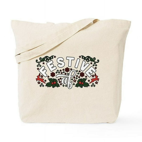 CafePress - Festive AF Tote Bag - Unisex Canvas Tote Bag, Beige, 1-Piece